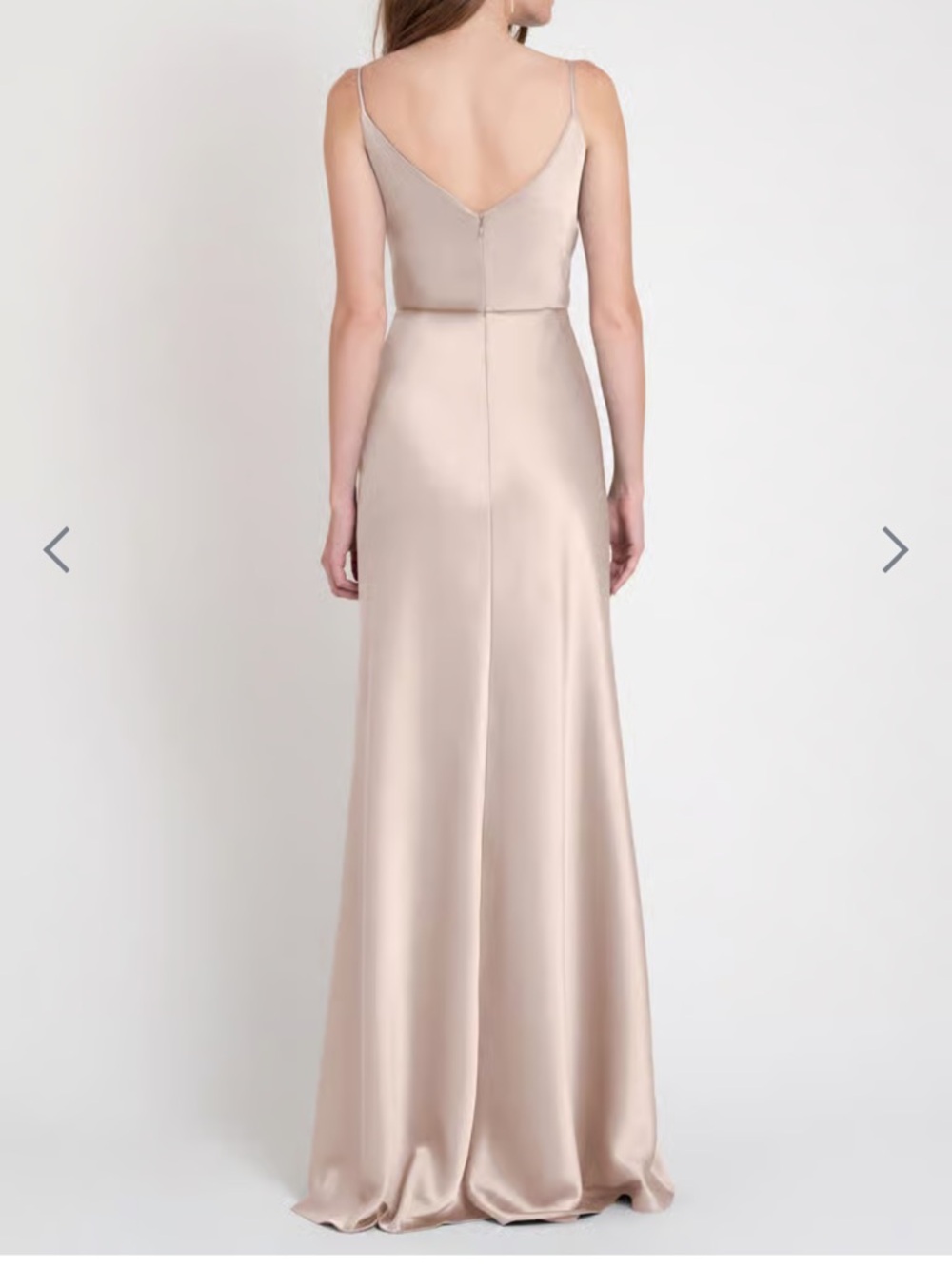 Jenny Yoo Sylvie Cowl Satin Gown in Prosecco - Picture 2 of 8